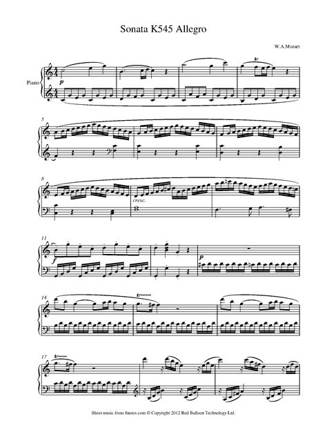 Piano Sonata In C K545 Sonata Facile With 2nd Piano Part By Edvard Grieg